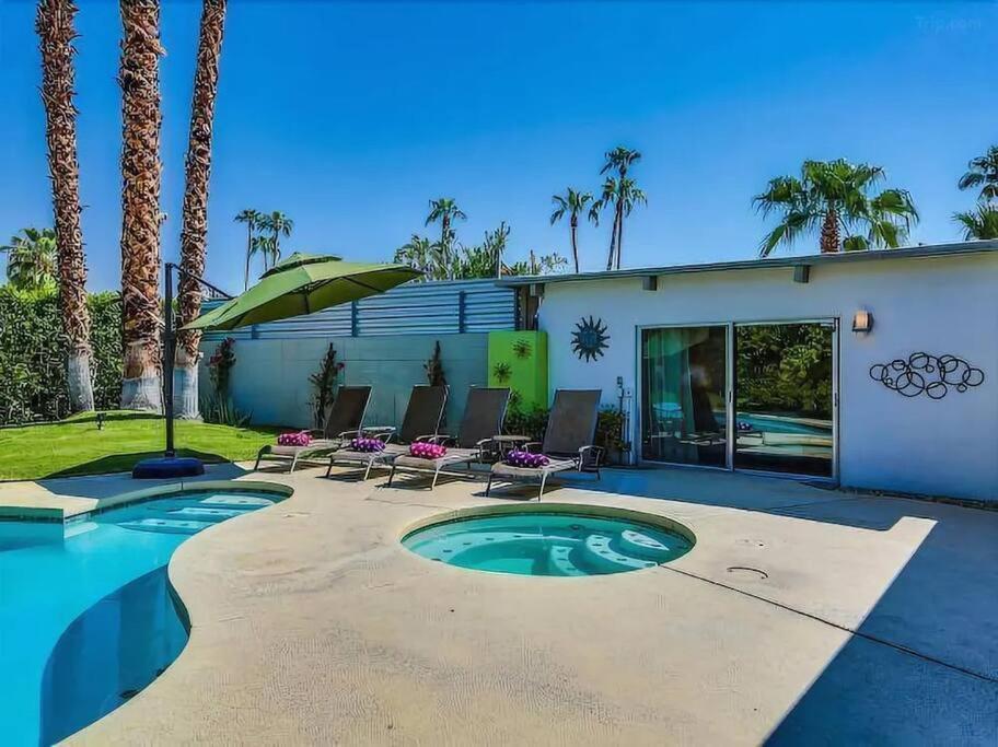 Serene 4 Bed 3 Bath Heated Pool Natural Backyard Heart Of Palm Springs Exteriör bild